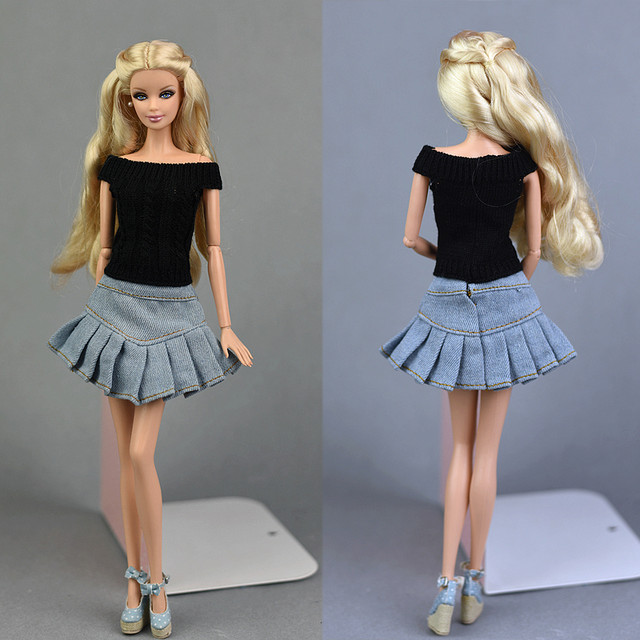 Roupas Barbie Boneca Roupa, Tops, Suéter, Jeans, Saia, Vestido para Bonecas  - AliExpress